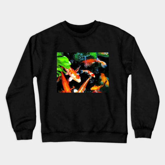 Koi Pond Lovers Japanese Gardens Beautiful Fish Crewneck Sweatshirt by Pine Hill Goods